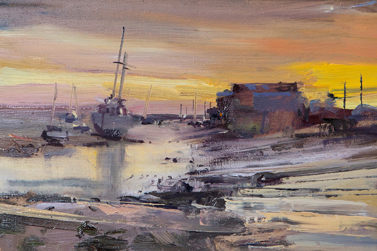 Sunrise In Wells Next The Sea Norfolk Painting by Nick Grove Norfolk Artist