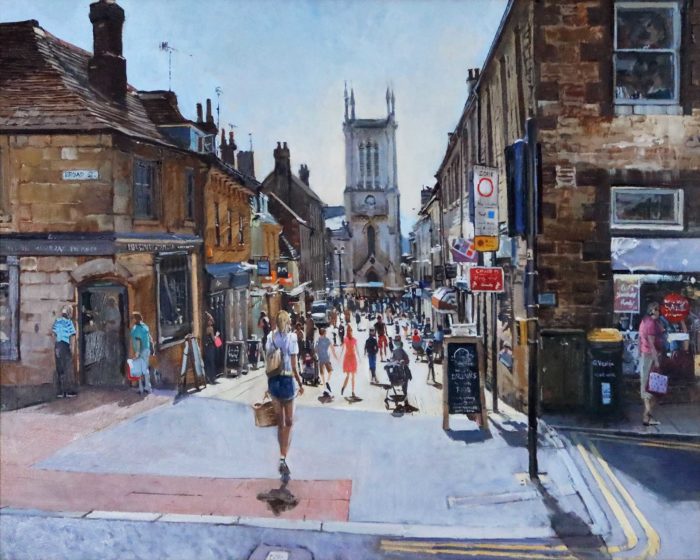 Mid-Day heat, Ironmonger Street, Stamford (14x20) Limited edition Giclee print. 1 of 100, signed by the artist.