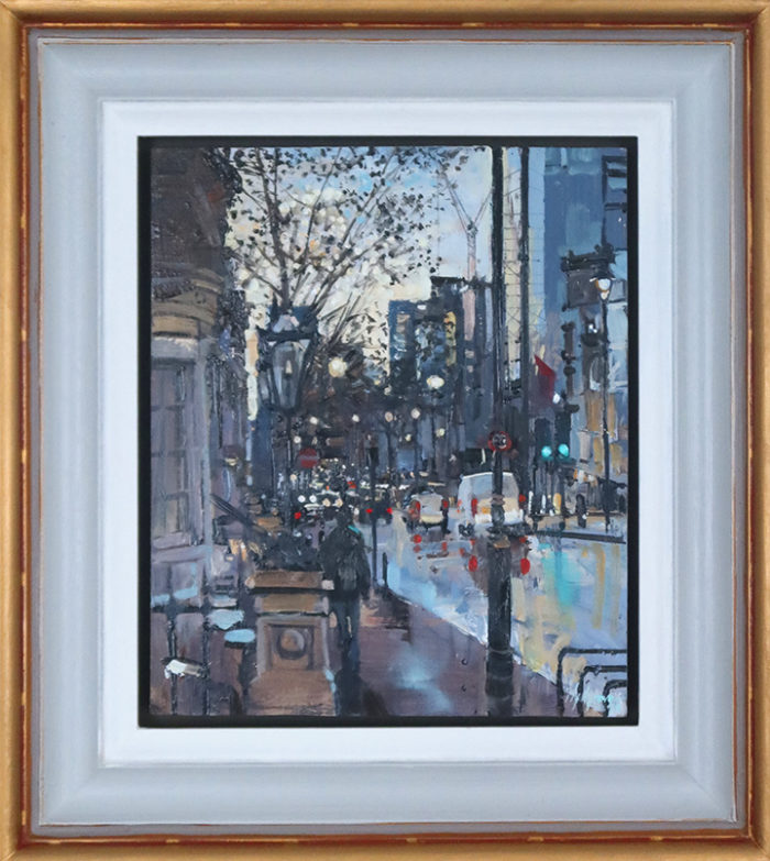 street lights london painting by Nick Grove Artist