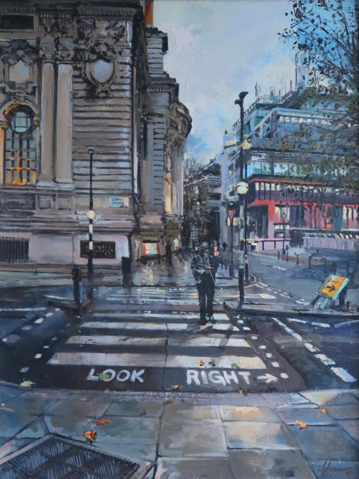 Tothill Street, SW1, London. Studio painting by Nick Grove Artist. London paintings by Nick Grove.