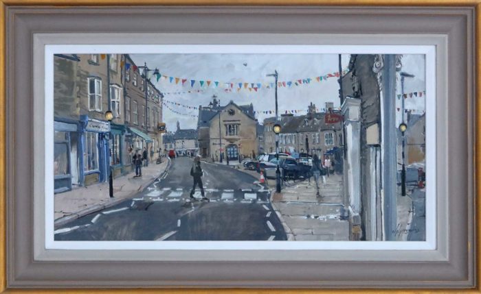 Towards the Market Place, Oundle Town, Painting by Nick Grove