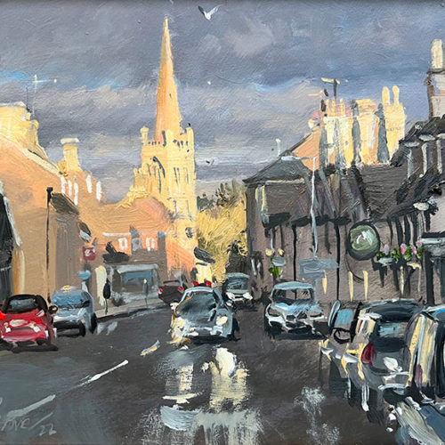 'Magic morning on Scotgate',  10x12in, oil on board, painted in 2022 by all weather plein air painter Nick Grove Artist