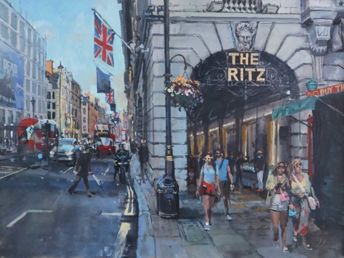 'The Ritz, London', 18x24in, oil on board, painted in 2021