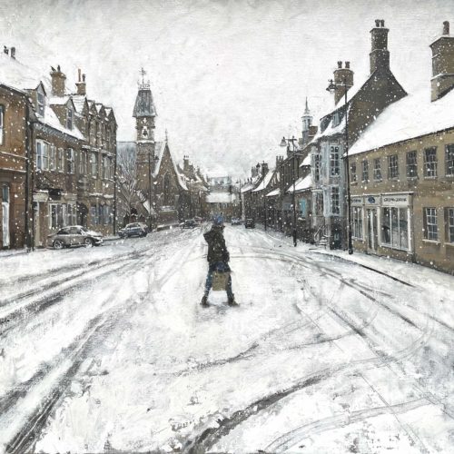 Heavy Snow Broad Street Painting by Nick Grove