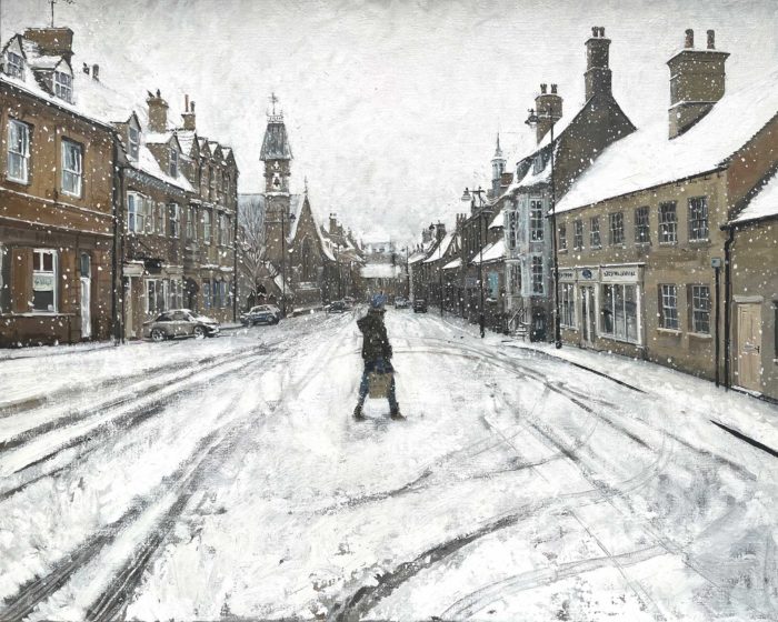 Heavy Snow Broad Street Painting by Nick Grove