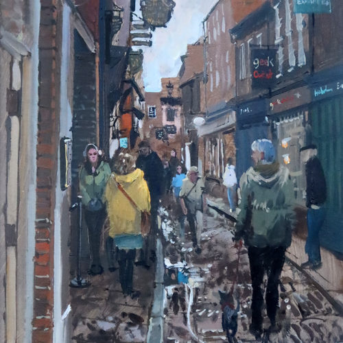 'The Shambles, York', 12x16in, oil on board, painted in 2022 by plein air painter and artist Nick Grove ARSMA.