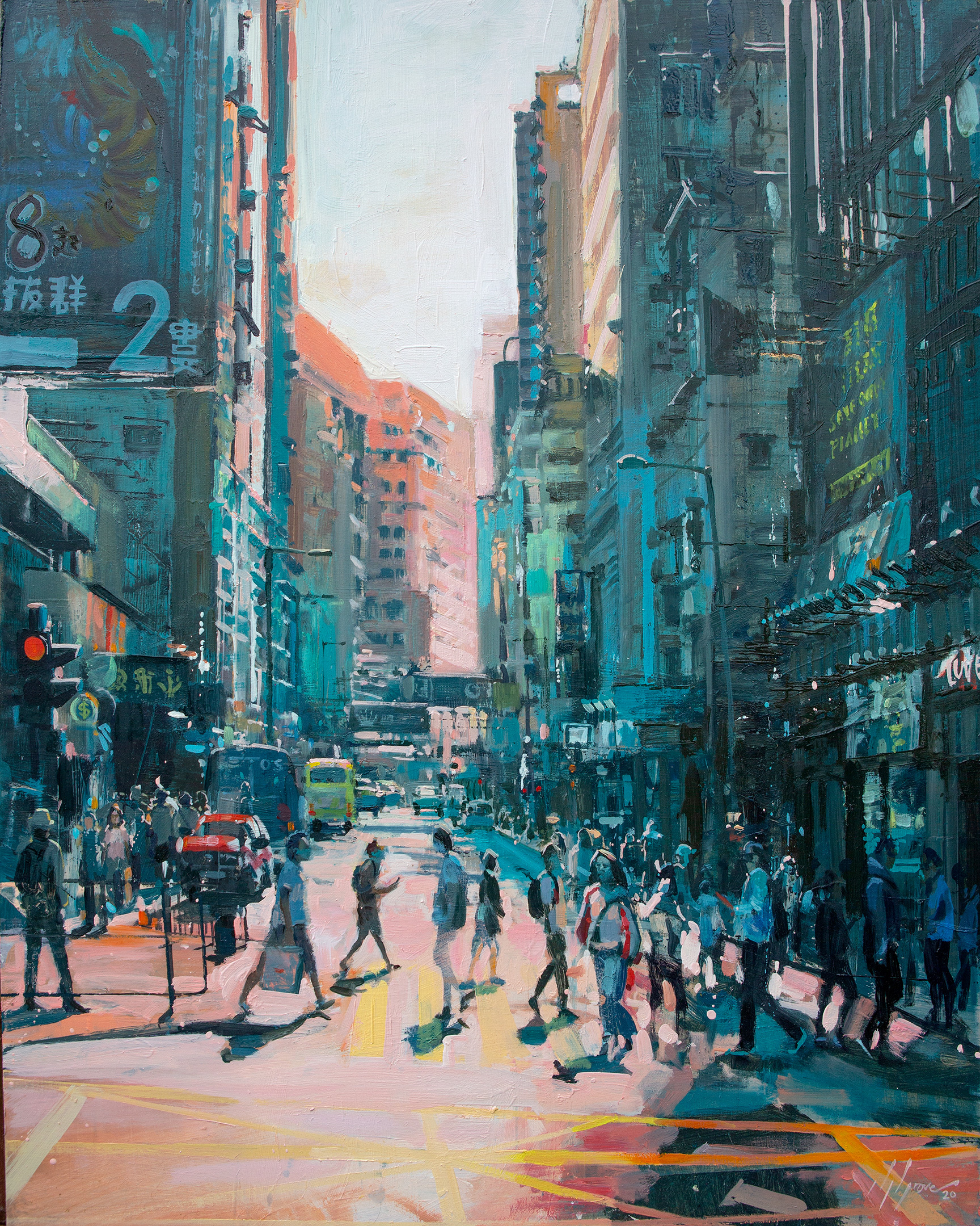 Hong Kong paintings by urban impressionist oil painter Nick Grove.