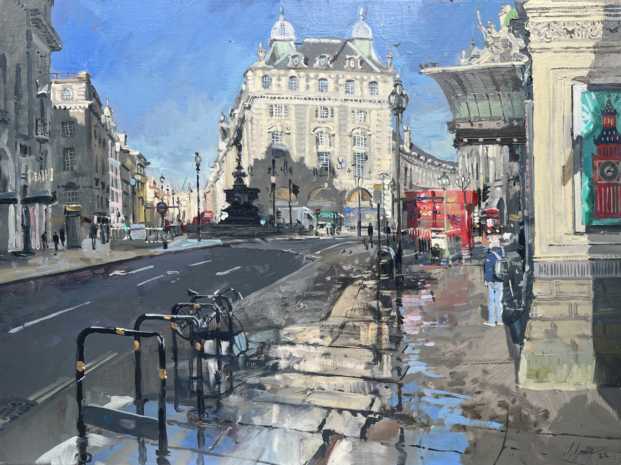 Crisp Morning Piccadilly. Oil painting of London by Nick Grove.