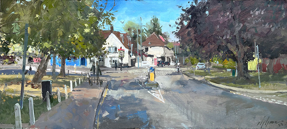 Harpenden paintings by urban impressionist oil painter Nick Grove.