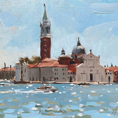 Venice paintings by urban impressionist oil painter Nick Grove.