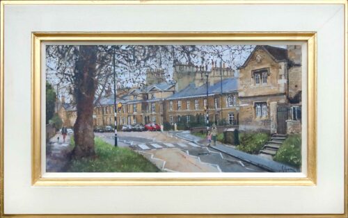 Casterton Road towards Scotgate, Stamford. Oil painting by Nick Grove.