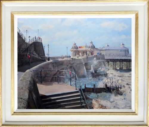Cromer Pier Painting by Nick Grove. Norfolk and Suffolk coast paintings in oil paint on board and canvas. Plein-air paintings by Nick Grove.