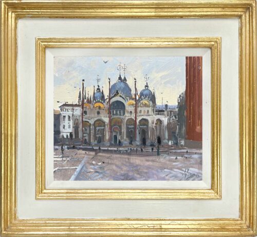 First Light, Basilica di San Marco. Paintings of Venice by UK artist Nick Grove.
