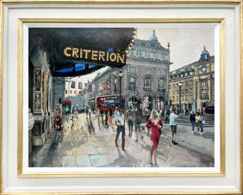 Oil painting from Outside the Criterion, London, England