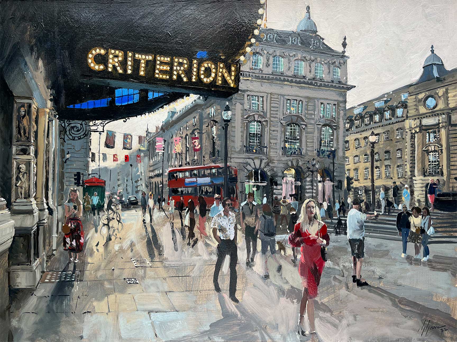 Oil painting from Outside the Criterion, London, England