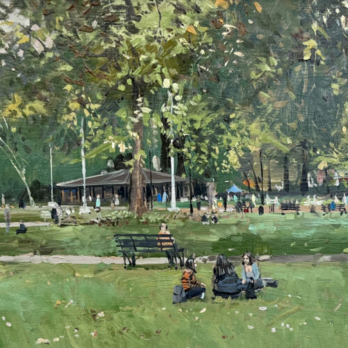 Late Summer in Russell Square painting by Nick Grove