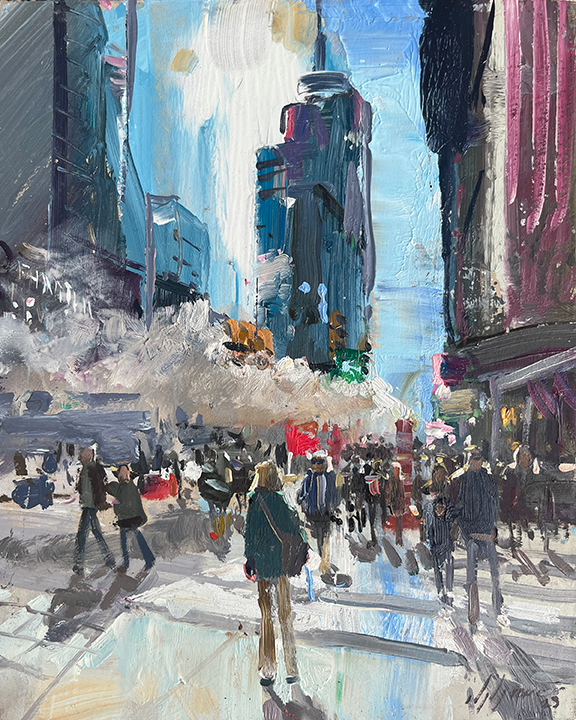 Times Square, New York, painting by Nick Grove