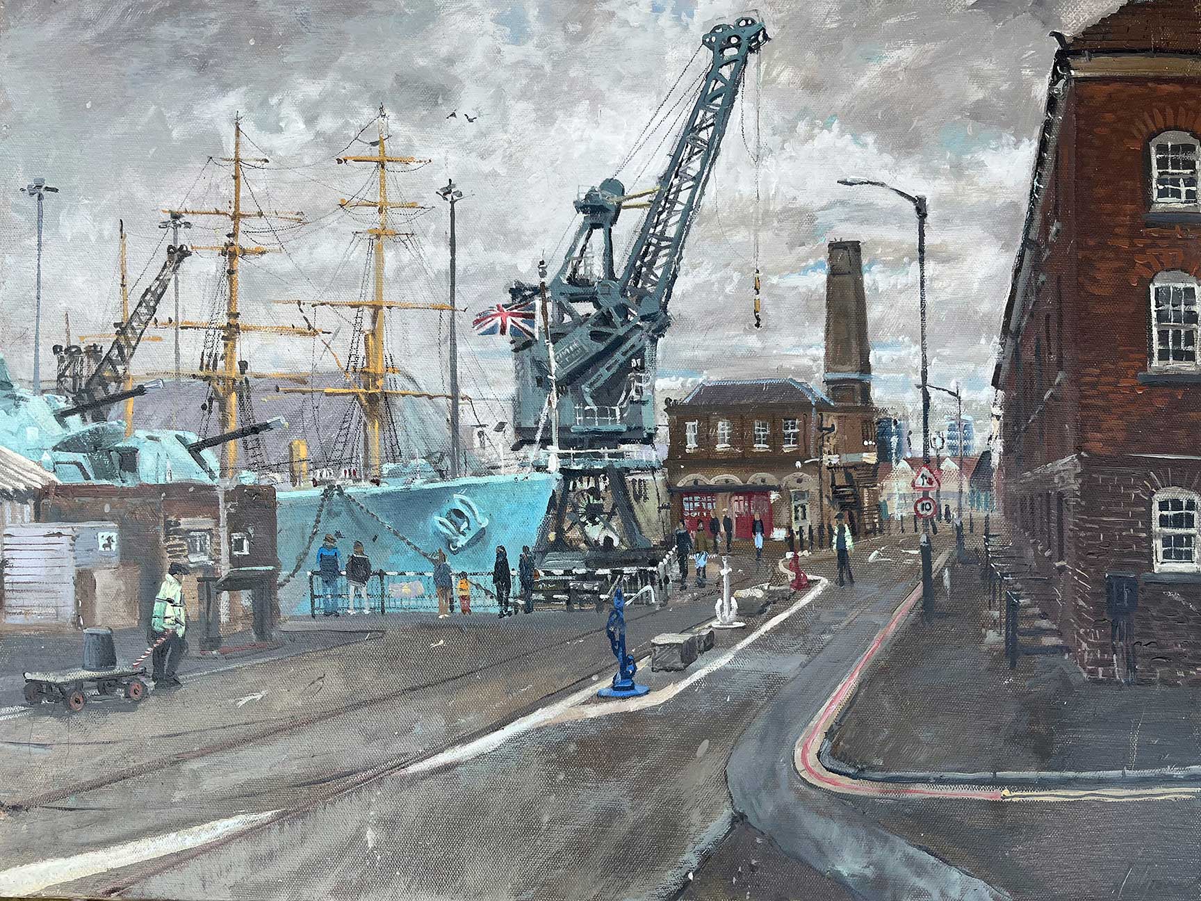 The Dockyard, Chatham Historic Docks painting by Nick Grove
