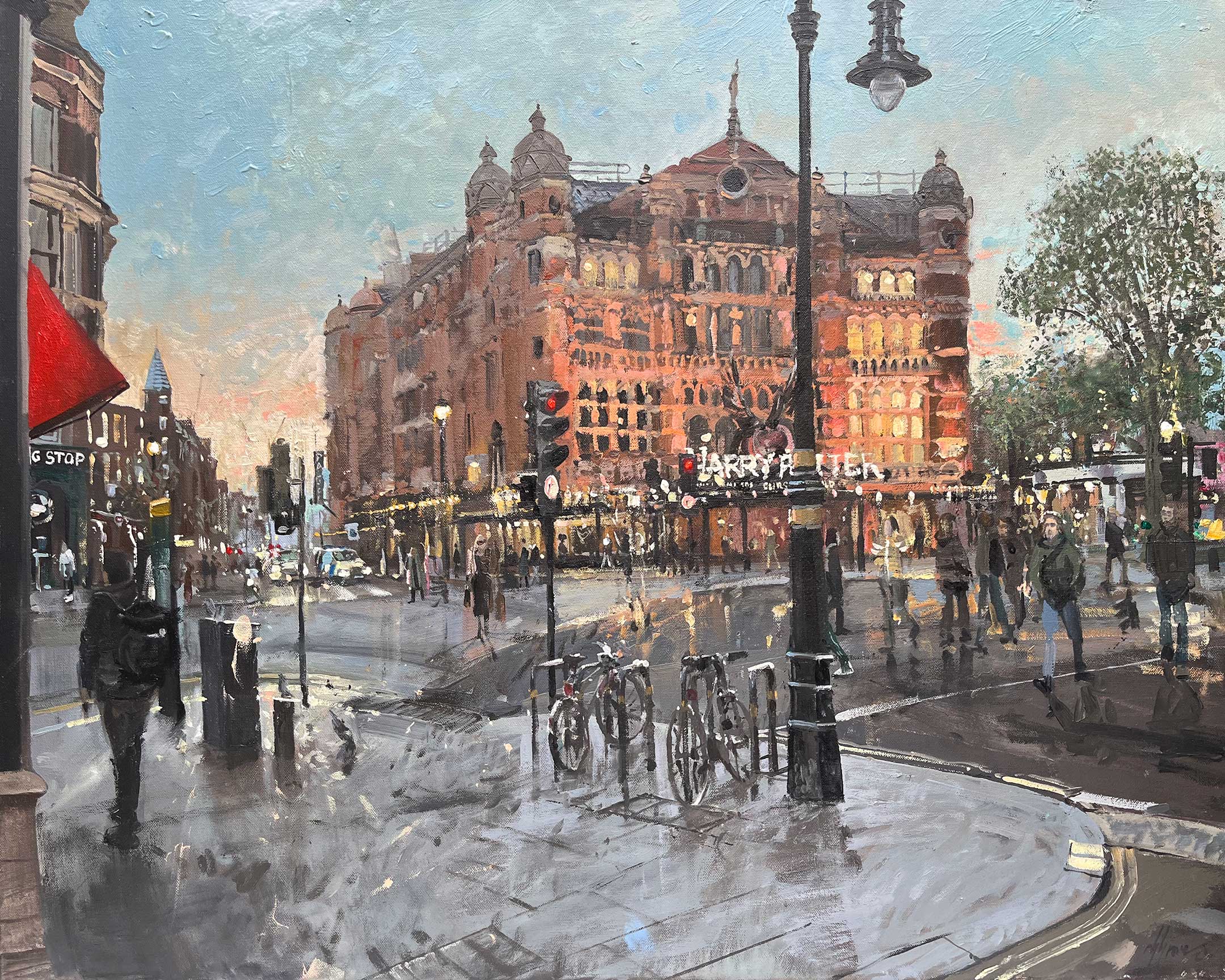 'Wizardry and Witchcraft at Cambridge Circus', 24x30in, oil on canvas, an original oil painting by award winning artist Nick Grove RSMA.
