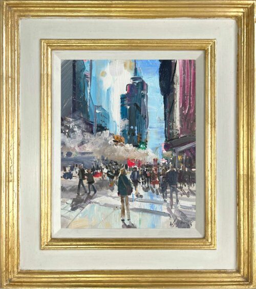Times Square, New York £900.00 Times Square, New York 8x10in Oil on canvas board Framed