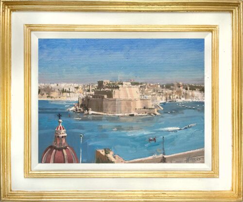 Fort St Angelo, Valetta, Malta. Painted whilst on vacation by Nick Grove RSMA. 12x16in, oil on canvas board, £1500, framed and delivered.