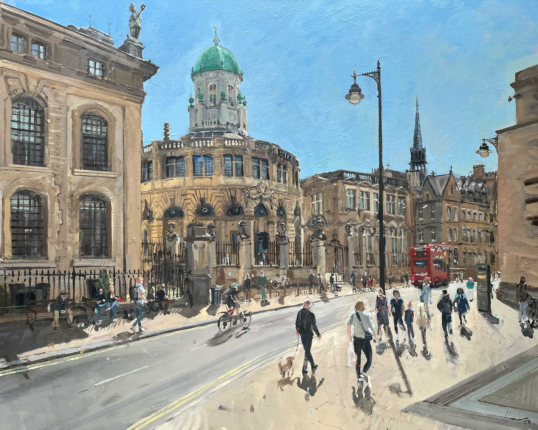 The Sheldonian Theatre, Oxford. Painted by award winning artist and oil painter Nick Grove RSMA. Oxford artworks and paintings of Oxford.