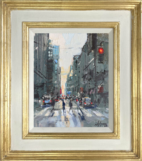 'West 36th St, New York', 8x10in, oil on board, £900. 'Plein-air' paintings of New York, USA by emerging artist Nick Grove