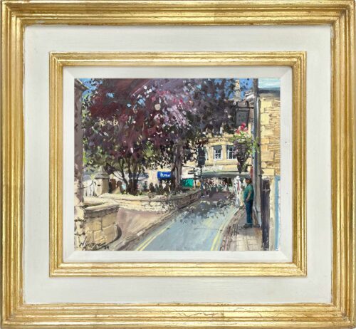 The Copper Birch on Maiden Lane by Stamford based Artist Nick Grove RSMA. Nick paints original oil landscapes and cityscapes on location.
