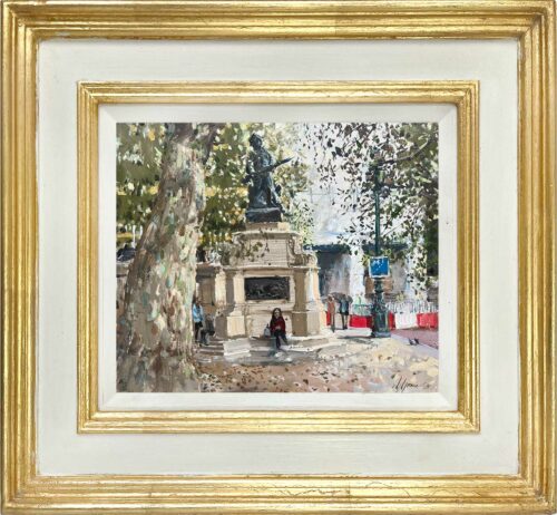 The Royal Marines Monument, the Mall, London. Painted 'en plein-air' during a oil painting demonstration for the RSMA annual exhibition.